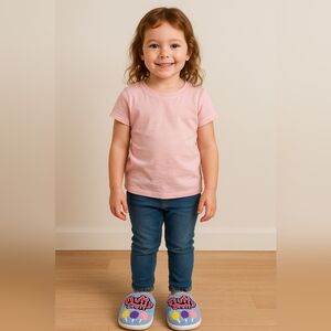 Charms Fluffy Stuff Cotton Candy Youth Slippers 12/13 • Plush Cozy Fashion-Core